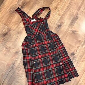 Vintage No Boundaries Tartan Pinafore Skort